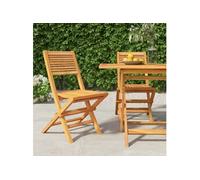 Vidaxl Chaises De Jardin Pliantes 2 Pcs 47x62x90 Cm Bois Massif Teck