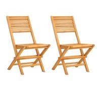 Chaises de jardin pliantes lot de 2 47x62x90cm bois massif teck