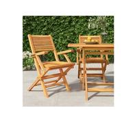 Chaises de jardin pliantes lot de 2 55x62x90cm bois massif teck