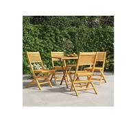 vidaXL Chaises de jardin pliantes 47x62x90 cm Bois massif teck Lot de 4