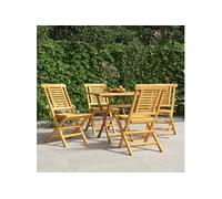 vidaXL Chaises de jardin pliantes lot de 4 47x63x90cm bois massif teck3155046 Bois G