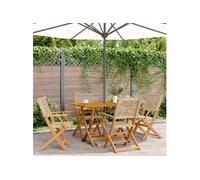 Chaises de jardin pliantes lot de 4 beige rotin et bois massif, siège de jardin, chaise de patio, chaise à manger de jardin, siège d'extérieur