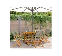 Chaises de jardin pliantes lot de 4 gris poly rotin bois massif, siège de jardin, chaise de patio, chaise à manger de 3214559