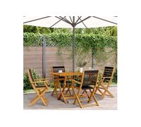 Chaises de jardin pliantes lot de 4 noir bois d'acacia massif, siège de jardin, chaise de patio, chaise à manger de 3214565