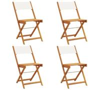 Vidaxl Chaises De Jardin Pliantes Lot De 4 Tissu Et Bois Massif
