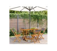 vidaXL Chaises de jardin 4 pcs. Pliable Anthracite Tissu et bois massif