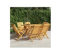 vidaXL Chaises de jardin pliantes – lot de 6 – 61x67x90 cm – bois massif teck