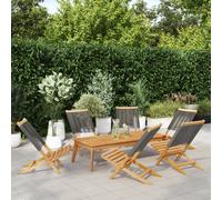 Chaises de jardin pliantes lot de 8 beige bois d'acacia massif vidaXL