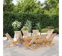 Chaises de jardin pliantes lot de 8 beige bois d'acacia massif vidaXL