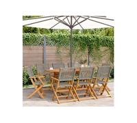 Chaises de jardin pliantes lot de 8 gris poly rotin bois massif, siège de jardin, chaise de patio, chaise à manger de 3214561