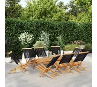 Chaises de jardin pliantes lot de 8 noir bois d'acacia massif vidaXL