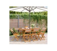Chaises de jardin pliantes lot de 8 taupe tissu et bois massif Taupe G