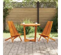 Chaises De Jardin Pliantes Vidaxl 2 Pcs En Bois Solide D'acacia