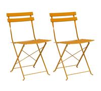Chaises De Jardin Pliantes Vidaxl 2 Pcs Jaune Moutarde Acier