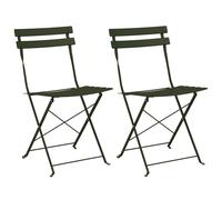 vidaXL Chaises de Jardin Pliantes 2 pcs Vert foncé Acier