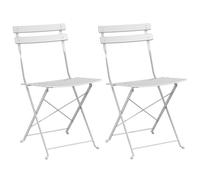 Chaises De Jardin Pliantes Vidaxl 2 Pièces Blanches En Acier