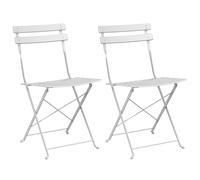Chaises De Jardin Pliantes Vidaxl 2 Pièces Blanches En Acier