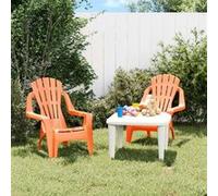 vidaXL Chaises de jardin pour enfants, lot de 2 – Accoudoirs et dossier – Orange PP