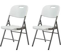 Chaises de jardin Rebecca Mobili Quiver 88x45x50 Plastique Acier Blanc Gris Moderne SET 2 pièces Monté