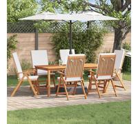 Chaises De Jardin Relaxantes Vidaxl Avec Coussins 6 Pcs En Bois De Teck Massif