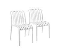 Chaises de jardin résistantes aux intempéries et empilables robustes durables crème