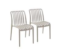 tectake® Lot de 2 Chaise de Jardin Fauteuil Salon extérieur empilable, résistant aux intempéries, pour Salon de Jardin Exterieur, Meuble pour Amenagement Balcon Terrasse