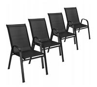 Chaises de jardin, set de 4, chaises confortables et légères pour la terrasse et le balcon