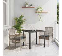 Chaises De Jardin Vidaxl 2 Pcs Avec Coussins Gris En Poly Rattan