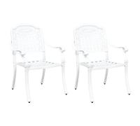 Chaises De Jardin Vidaxl 2 Pcs En Aluminium Blanc Moulé
