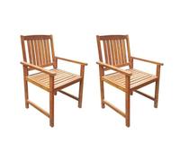 vidaXL Chaises de jardin 2 pcs Bois d'acacia massif Marron