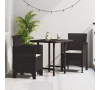 vidaXL Chaises de Jardin avec Coussins 2 pcs Marron Poly Rattan