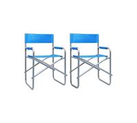 2x Chaises de Metteur en Scène Acier Gris Jardin Camping Extérieur vidaXL