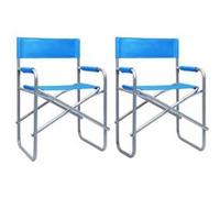 Chaises de metteur en scène 2 pcs Acier Bleu Bleu G