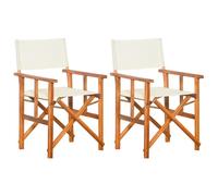 2x Bois Massif d'Acacia Chaises de Metteur en Scène Vert Camping Jardin vidaXL