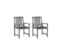 vidaXL Chaises de metteur en scène avec coussins 2 pcs Gris Acacia Gris