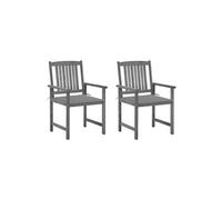 4x Chaises de Jardin avec Coussins Gris Bois d'Acacia Massif Extérieur vidaXL
