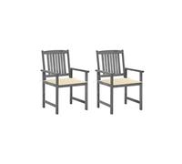 Chaises de metteur en scène avec coussins 2 pcs Gris Acacia
