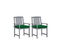Chaises de metteur en scène avec coussins 2 pcs Gris Acacia