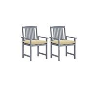 Chaises de metteur en scène avec coussins 2 pcs Gris Acacia