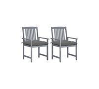 Chaises de metteur en scène avec coussins 2 pcs Gris Acacia