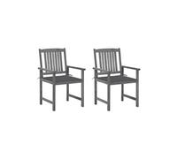 4x Chaises de Jardin avec Coussins Gris Bois d'Acacia Massif Extérieur vidaXL