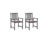 Chaises de metteur en scène avec coussins 2 pcs Gris Acacia