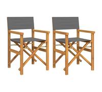 Chaises de metteur en scène pliantes lot de 2 Bois teck massif