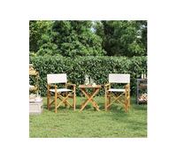 vidaXL Chaises de metteur en scène pliantes 4008512 Bois teck massif lot de 2