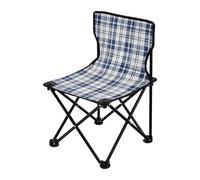 Chaises de pêche sur glace pour adultes vintage Buffalo Plaid à carreaux Blanc/bleu Avec sac de transport