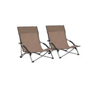 Chaises de plage pliables lot de 2 Taupe Tissu Gris G