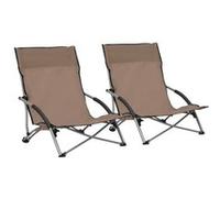 Chaises de plage pliables lot de 2 Taupe Tissu Gris G