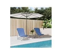 vidaXL Chaises de Plage Pliantes 2pcs textilène Acier Enduit de Poudre, Chaise Longue, Chaise de Camping, Chaise de Patio, sièges de Jardin