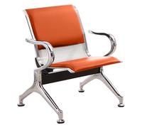 Chaises de Réception pour Aéroport, Chaise de Salle D'attente avec Accoudoirs et Coussin Amovible en Similicuir, pour Aéroport, Marché, Banque, Hôpital, École(Orange)