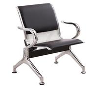 Chaises de Réception pour Aéroport, Chaise de Salle D'attente avec Accoudoirs et Coussin Amovible en Similicuir, pour Aéroport, Marché, Banque, Hôpital, École(Black)